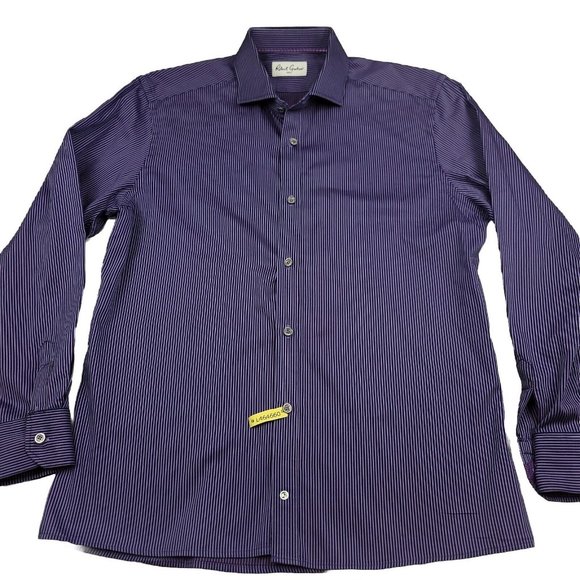 Robert Graham Other - Robert Graham 16.5 42 Button Down Dress Shirt Purple Stripe Originally $175